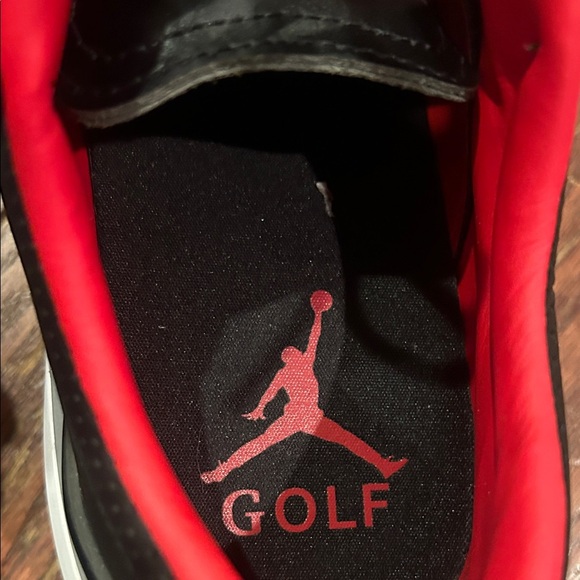 Nike Jordan Black and Red Athletic Golf Shoes - Picture 13 of 16